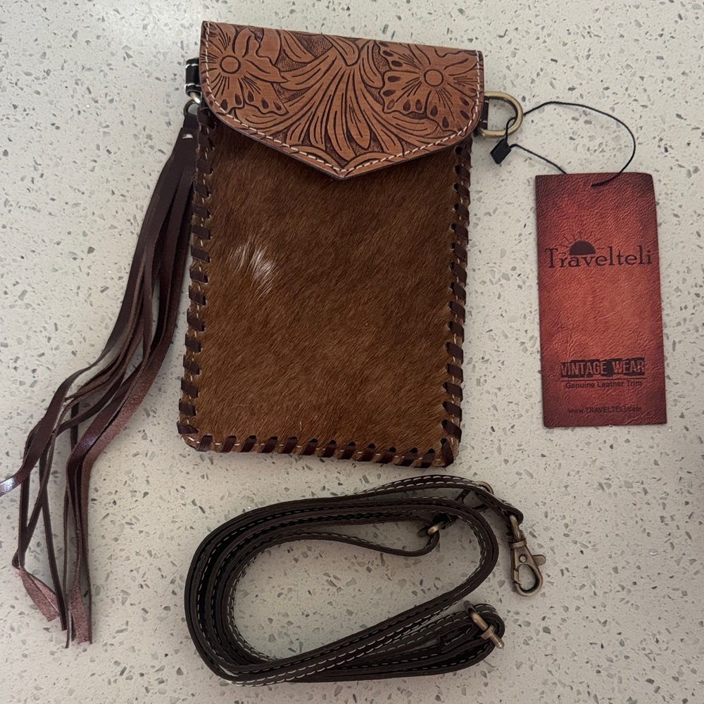 Phone Crossbody Western Cowhide Fringe Purse